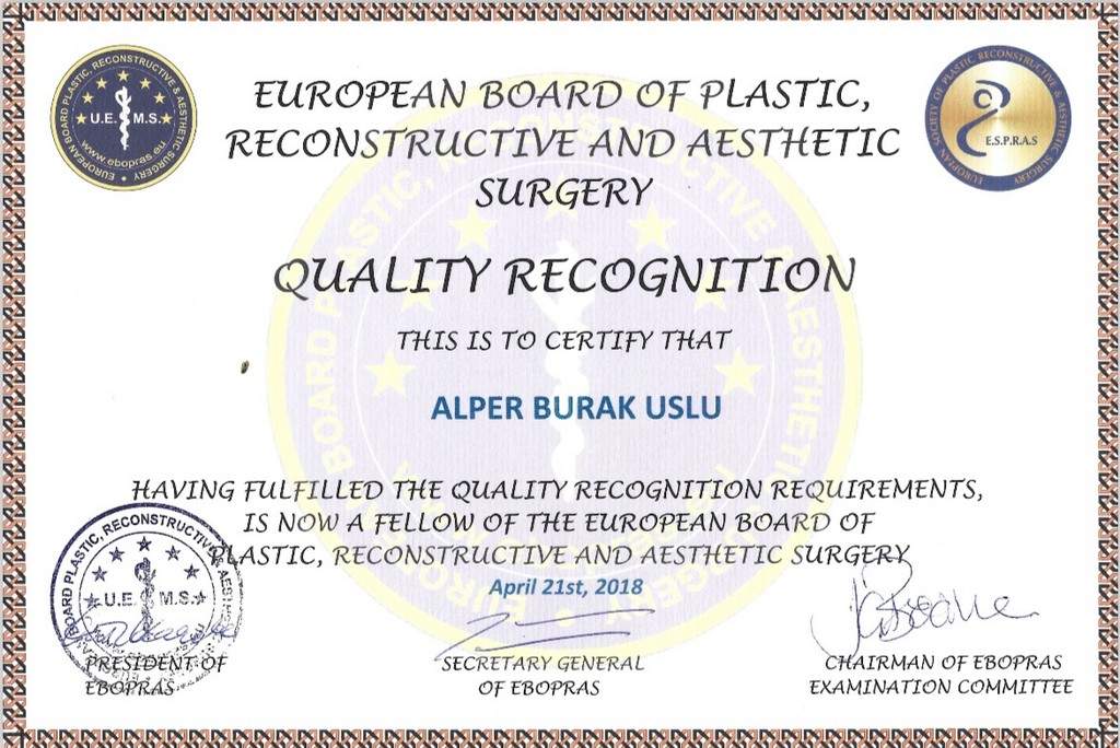Sertifika · Op. Dr. Alper Burak Uslu