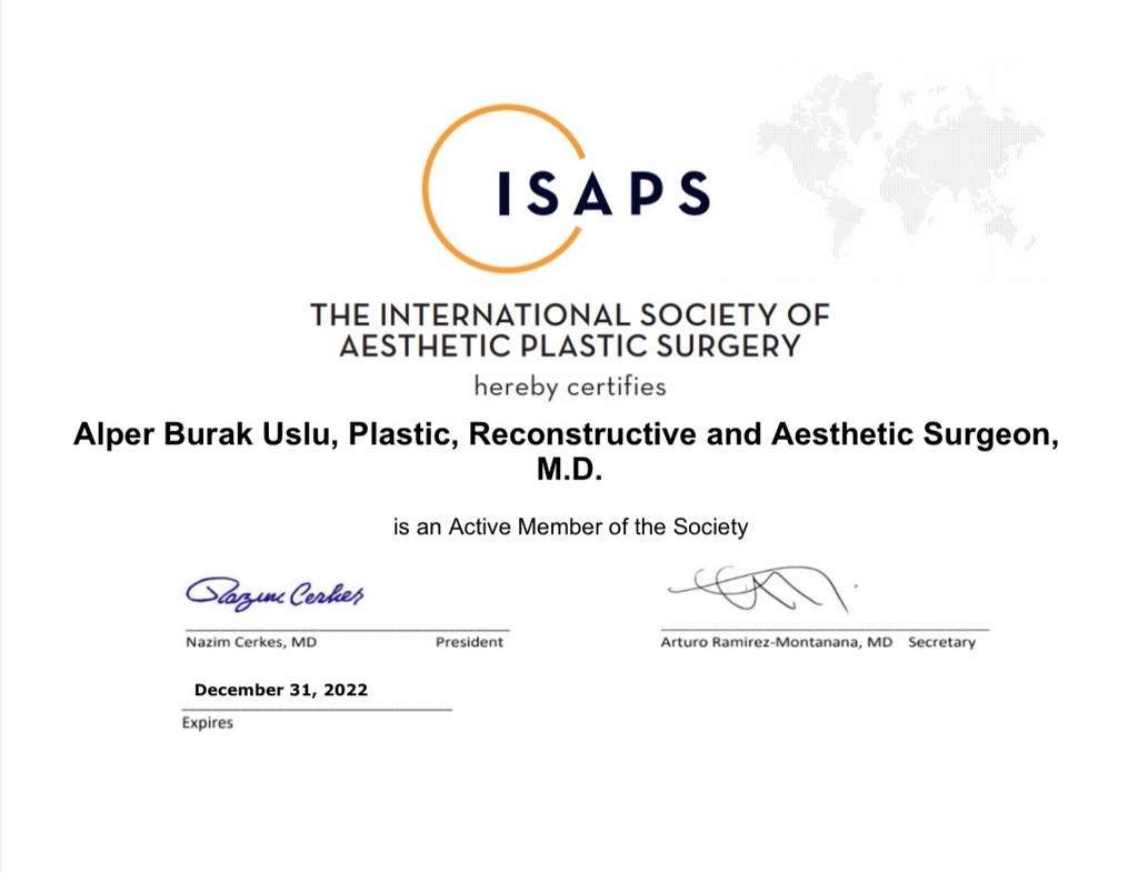 Sertifika · Op. Dr. Alper Burak Uslu